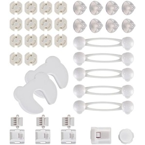 My Baby Lou Multisicherung, Creme, Weiß, Transparent, Metall, Kunststoff, 34-teilig, SGS-geprüft, Kindersicherheit, Schranksicherung & Schubladensicherung