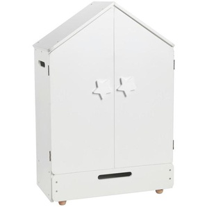 My Baby Lou Puppenkleiderschrank Star, Weiß, Holz, Holzwerkstoff, Schima, massiv, 46x70.5x24 cm, EN 71, Spielzeug, Kinderspielzeug, Puppen &