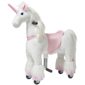 My Baby Lou Schaukelpferd Einhorn, Rosa, Weiß, Metall, Kunststoff, Textil, 27x85x76 cm, unisex, EN 71, Fußstützen, Haltegriffe, Spielzeug,