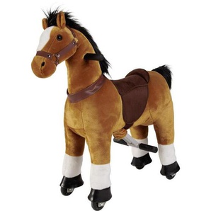My Baby Lou Schaukelpferd Galopp-Pferd Klein, Braun, Metall, Textil, 27x85x76 cm, unisex, AZO-frei, Bsci, EN 71, Fußstützen, Haltegriffe, Spielzeug,