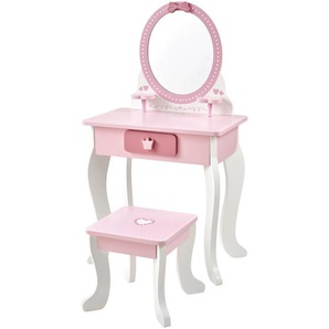 My Baby Lou Schminktisch, Rosa, Weiß, Holzwerkstoff, Herz, 1 Schubladen, rechteckig, A-Form, 29x87x48 cm, EN 71, Schlafzimmer, Schminktische