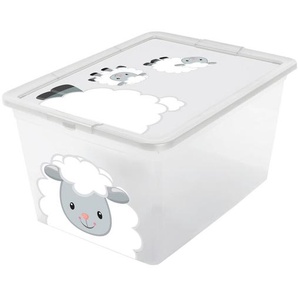 My Baby Lou Spielzeugbox Molly, Transparent, Kunststoff, Schaf, 36x25x48.5 cm, Made in Europe, Deckel, Spielzeug, Spielzeugkisten