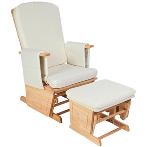 My Baby Lou Stillstuhl, Creme, Natur, Holz, Textil, Kautschukholz, massiv, 56x101x73 cm, Stühle