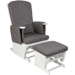 My Baby Lou Stillstuhl, Grau, Weiß, Holz, Textil, Kautschukholz, massiv, 56x101x73 cm, Füttern, Stillen, Stillsessel