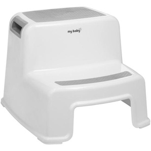 My Baby Lou Tritthocker Basic Grey, Grau, Weiß, Kunststoff, 33x26.5x36 cm, rutschfeste Füße, Trittfläche, hohe Standfestigkeit, Pflegen, Babytoilette,