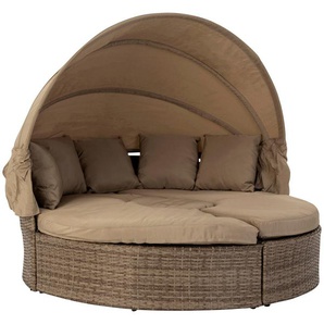 Gartenlounge-Set MY FLAIR Sitzmöbel-Sets beige (beige, beige, beige) Outdoor Möbel inkl. Sonnendach