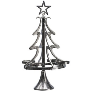 my home Adventsleuchter Tannenbaum, Weihnachtsdeko (1 St), Kerzenständer aus Aluminium, Höhe 55 cm