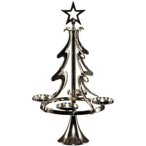 my home Adventsleuchter Tannenbaum, Weihnachtsdeko (1 St), Kerzenständer aus Aluminium, Höhe 72 cm