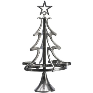 Adventsleuchter MY HOME Tannenbaum, Weihnachtsdeko Kerzenhalter Gr. H: 86,00 cm, grau (anthrazit) Windlichter Laternen Kerzenständer aus Aluminium, Höhe 86 cm