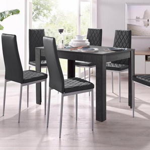 INOSIGN Essgruppe, (Set, 5-tlg), 4 Stühle mit Tisch in schieferfarben, Breite 120 cm