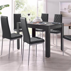 INOSIGN Essgruppe Lynn + Brooke, (Set, 5-tlg), 4 Stühle mit Tisch in schieferfarben, Breite 120 cm