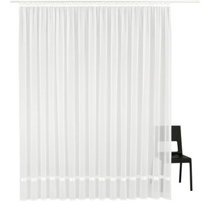 Gardine MY HOME Eby Gardinen Gr. 225 cm, Kräuselband, 450 cm, weiß Fertiggardine Fertigstore Gardine Gardinenstore Langstore Kräuselband Vorhang, Fertiggardine, Store, transparent