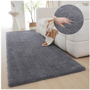 my home Hochflor-Läufer Microfaser Teppich Magong, besonders weich, sehr feiner Flor, rechteckig, Höhe: 25 mm, uni Teppiche, Wohnzimmer, Schlafzimmer, Kinderzimmer, Flur, Brücke