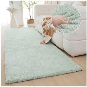my home Hochflor-Läufer Microfaser Teppich Magong, besonders weich, sehr feiner Flor, rechteckig, Höhe: 25 mm, uni Teppiche, Wohnzimmer, Schlafzimmer, Kinderzimmer, Flur, Brücke