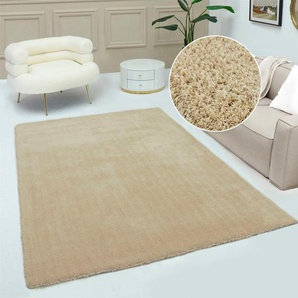 my home Hochflor-Teppich Microfaser Teppich Magong, besonders weich, sehr feiner Flor, rechteckig, Höhe: 25 mm, uni, Wohnzimmer, Schlafzimmer, Kinderzimmer, auch rund und als Läufer