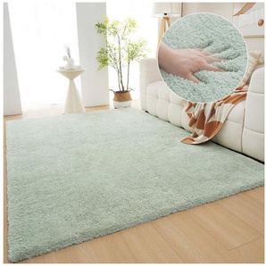 my home Hochflor-Teppich Microfaser Teppich Magong, besonders weich, sehr feiner Flor, rechteckig, Höhe: 25 mm, uni, Wohnzimmer, Schlafzimmer, Kinderzimmer, auch rund und als Läufer
