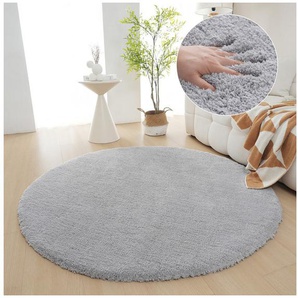 my home Hochflor-Teppich Microfaser Teppich Magong, besonders weich, sehr feiner Flor, rund, Höhe: 25 mm, unifarben, weiche Teppiche, Wohnzimmer, Schlafzimmer, Kinderzimmer