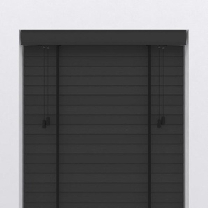 Jalousie MY HOME Alexia Jalousien Gr. 175 cm, 90 cm, schwarz (schwarz, schwarz, schwarz) Jalousien aus Bambus mit 50mm Lamellen, Bedienung durch Schnurzug