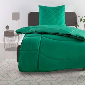 my home Steppbett + Kopfkissen Microlux, Bettdecke 135x200 cm, 155x220 cm, Füllung: Polyester, Bezug: Polyester, Set mit Kissen 40x80 cm, 80x80 cm, Sommer, Herbst, Winter in 4 Farben