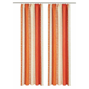 Vorhang MY HOME Gosen Gardinen Gr. 225 cm, Kräuselband, 140 cm, orange (terra) Kräuselband Gardine, Fertiggardine, blickdicht