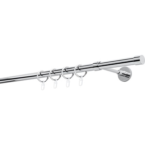 mydeco Gardinenstange 20mm Cap Wandträger 14 cm, 1-läufig, Fixmaß, verschraubt, Aluminium