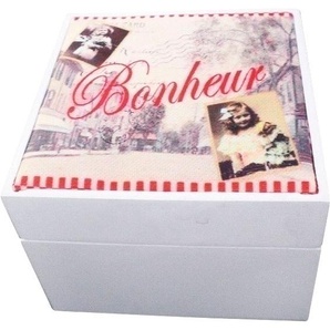 Dekokiste MYFLAIR MÖBEL & ACCESSOIRES Lilou Aufbewahrungsboxen Gr. B/H/T: 11 cm x 11 cm x 9 cm, bunt Kiste Kisten Aufbewahrungsboxen Aufbewahrungsbox, mit Deckel, Romantikmotiv, Shabby Optik