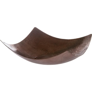 Dekoschale MYFLAIR MÖBEL & ACCESSOIRES Dekoschalen Gr. B/H/T: 39 cm x 13 cm x 39 cm, braun Dekoschalen Dekotabletts Schale, braun, aus Metall, eckig, modernes Design, Wohnzimmer