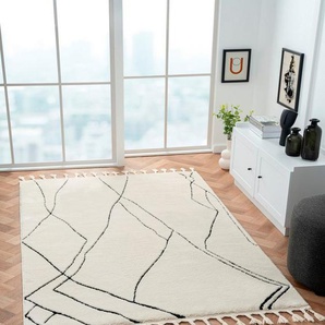 Myflair Möbel & Accessoires Hochflor-Teppich Moroccan Drawline Lagerräumung, rechteckig, Höhe: 24 mm, modern, marokkanisches Design, flauschig weich durch Hochflor