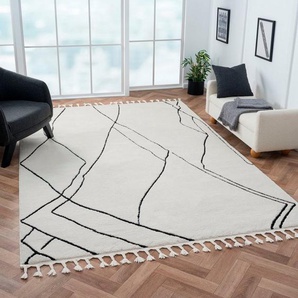 Myflair Möbel & Accessoires Hochflor-Teppich Moroccan Drawline Lagerräumung, rechteckig, Höhe: 24 mm, modern, marokkanisches Design, flauschig weich durch Hochflor