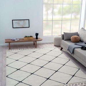 Myflair Möbel & Accessoires Hochflor-Teppich Moroccan Square, rechteckig, Höhe: 24 mm, modern, marokkanisches Design, Rauten Muster, weich durch Hochflor