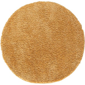 Myflair Möbel & Accessoires Hochflor-Teppich My Shaggy, rund, Höhe: 37 mm, Shaggy, Uni Farben, leicht glänzend, Microfaser, extra flauschig