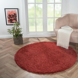 Myflair Möbel & Accessoires Hochflor-Teppich My Shaggy, rund, Höhe: 37 mm, Shaggy, Uni Farben, leicht glänzend, Microfaser, extra flauschig