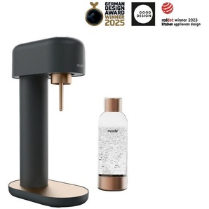 mysoda Wassersprudler Ruby 2 Black/Copper, Schwarz, Roségold, Metall, 14x41x24 cm, Küchengeräte, Wasseraufbereitung, Wassersprudler