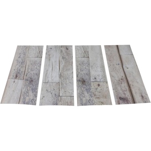 MYSPOTTI Duscheinlage Klebefliese stepon Wood Planks Wanneneinlagen Antirutsch-Aufkleber Gr. B/L: 30 cm x 10 cm, grau (hellgrau) Badewanneneinlagen