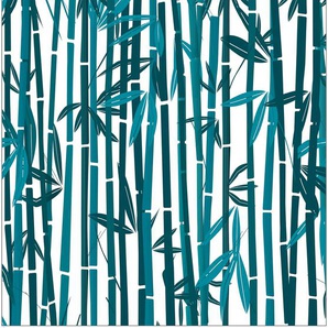 MYSPOTTI Fensterfolie Look Bamboo Fensterfolien 90 x 100 cm, statisch haftend Gr. B/L: 100 cm x 90 cm, grün (petrol, weiß) Fensterdekoration