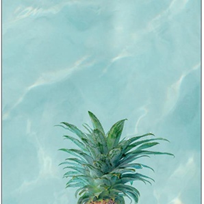 MYSPOTTI Spritzschutz fresh Happy Pineapple Spritzschutzwände 100 x 255 cm Gr. B/H: 100 cmx255 cm, blau Küchendekoration Spritzschutzwände