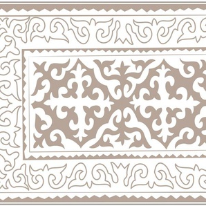 MYSPOTTI Vinylteppich Buddy Aksana Teppiche statisch haftend Gr. B/L: 136 cm x 203 cm, 0,5 mm, 1 St., beige (natur, weiß) Esszimmerteppiche