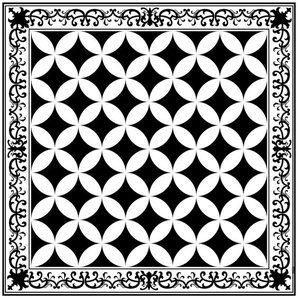 MYSPOTTI Vinylteppich Buddy Chadi Teppiche eckig, wasserfest und statisch haftend Gr. B/L: 136 cm x 136 cm, 0,5 mm, 1 St., schwarz (schwarz, weiß) Esszimmerteppiche