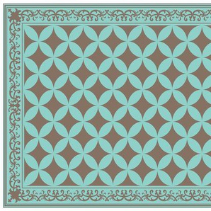 MYSPOTTI Vinylteppich Buddy Jasmin Teppiche Gr. 0,5 mm, 1,22 m², 1 St., blau (türkis) Orientalische Muster