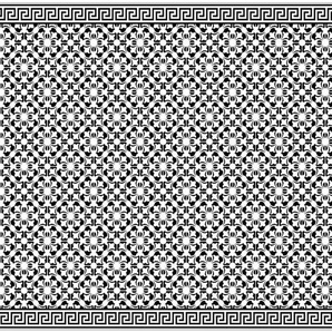 MYSPOTTI Vinylteppich Buddy Lotta Teppiche statisch haftend Gr. B/L: 136 cm x 203 cm, 0,5 mm, 1 St., schwarz (schwarz, weiß) Esszimmerteppiche