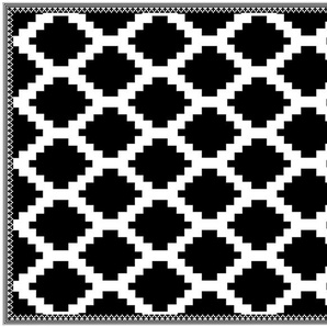 MYSPOTTI Vinylteppich Buddy Sabina Teppiche statisch haftend Gr. B/L: 136 cm x 203 cm, 0,5 mm, 1 St., schwarz-weiß (schwarz, grau, weiß) Esszimmerteppiche