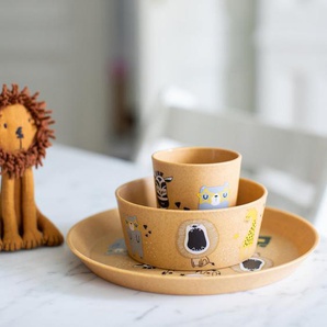 Nachhaltiges 3-teiliges Geschirrset, Kids Zoo, bruchsicheres bio-zirkuläres Material, «Made in Germany», von Koziol
