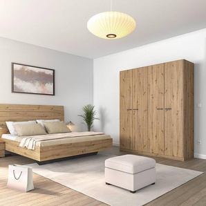 Nachtkommode 40 x 36 x 40cm 2er Set Braun/Eiche Artisan Dekor