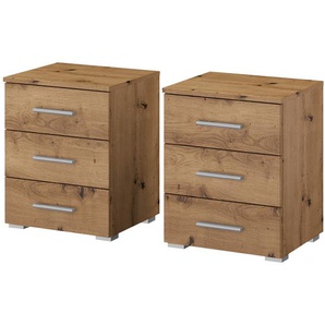Nachtkommode II 2er-Set 40 x 52 x 40cm 3 Braun/Eiche Artisan Dekor