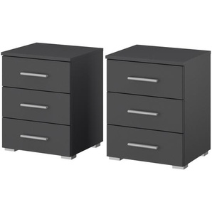 Nachtkommode II 2er-Set 40 x 52 x 40cm 3 Grau/Grau