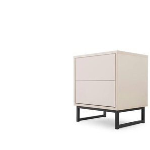 Nachtkommode - beige - Materialmix - 43 cm - 48,5 cm | Möbel Kraft