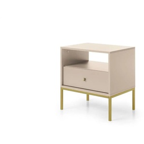 Nachtkommode - beige - Materialmix - 53,6 cm - 56,2 cm | Möbel Kraft