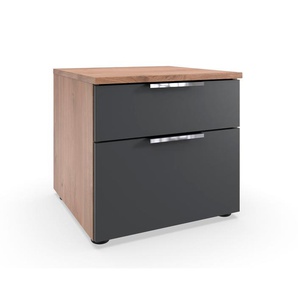 Nachtkommode FRESH TO GO Level Sideboards Gr. B/H/T: 41 cm x 39 cm x 41 cm, 2, schwarz (front graphit, korpus plankeneiche nachbildung) Nachtkonsolen und Nachtkommoden 2 Schubladen mit soft-close Funktion, 41cm breit, 39cm hoch