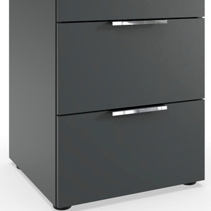 Nachtkommode FRESH TO GO Level Sideboards Gr. B/H/T: 41 cm x 61 cm x 41 cm, 3, grau (graphit) Nachtkonsolen und Nachtkommoden 3 Schubladen mit soft-close Funktion, 41cm breit, 61cm hoch