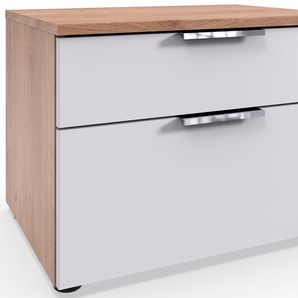 Nachtkommode FRESH TO GO Level Sideboards Gr. B/H/T: 54 cm x 39 cm x 41 cm, 2, weiß (front weiß, korpus plankeneiche nachbildung) Nachtkonsolen und Nachtkommoden 2 Schubladen mit soft-close Funktion, 54cm breit, 39cm hoch